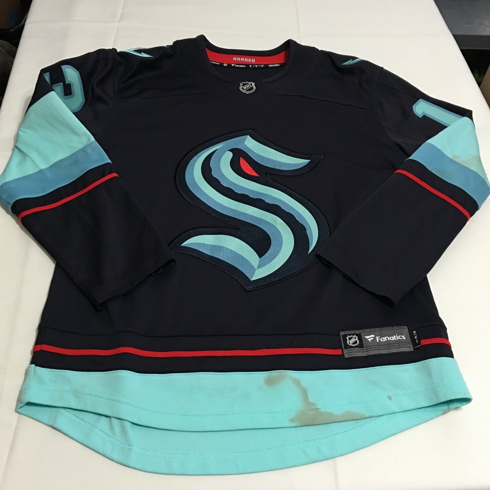 Seattle Kraken Hockey Jersey Mens Medium Blue Brandon Tanev #13 Fanatics